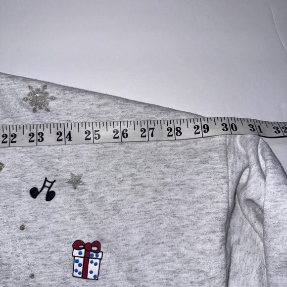 Nutcracker Christmas Tree Textured Print Crewneck Oversized Sweatshirt 24W - Picture 4 of 7